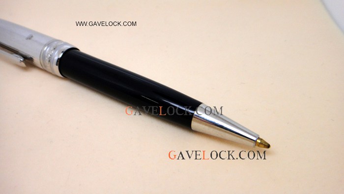 Copy Montblanc Meisterstuck Ballpoint Pen Black Resin & Silver Pen AAA